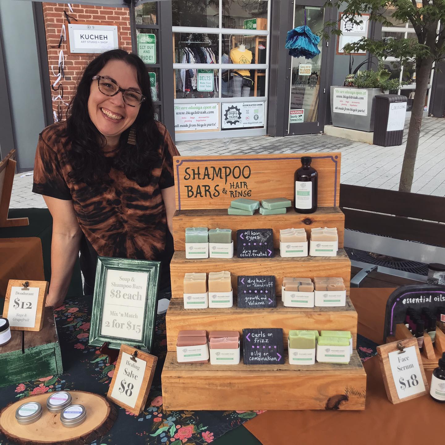 Find shampoo bars and soap at the Brookland Farmers Market today. You can shop a huge variety of craft and food items. Like my shirt, which was hand dyed by @elspeths_epic_dyes. They are here today too! 

Saturday 9am - 1pm
716 Monroe Street NE
Brookland metro station

#brooklandfarmersmarket #freshfarms #madeindc #washingtondc #brooklanddc #artswalkdc #monroestreetmarket #artswalk #brookland #dcmarkets #dcmarket #dcmakers #202creates #bythingsdc